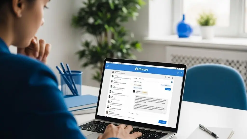Usuário iniciando aprendizado com ChatGPT para criar textos e ideias digitais