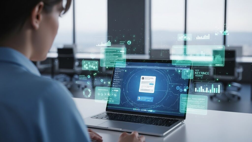 Pessoa usando inteligência artificial para aumentar produtividade no trabalho