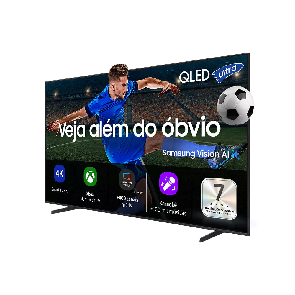 Processador Q4 AI em destaque na placa da Smart TV Samsung QEF1